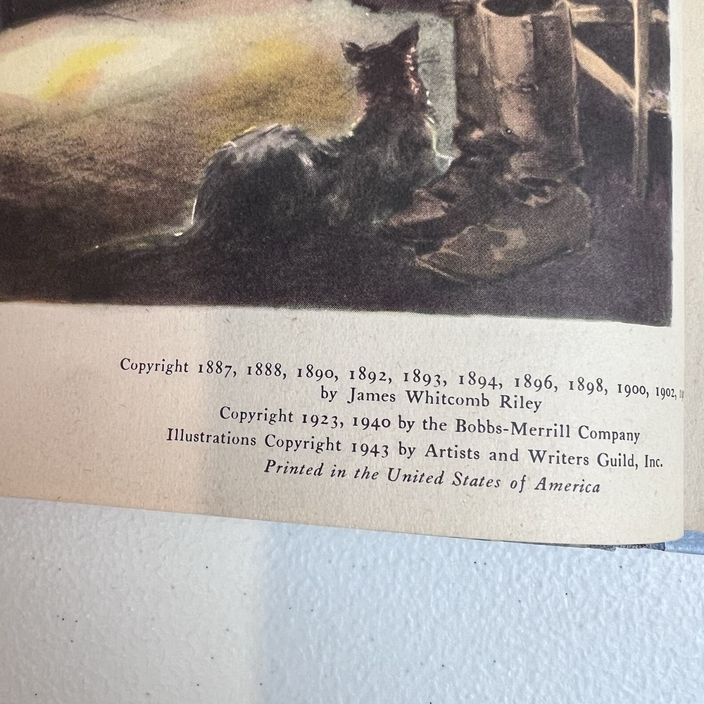 Vintage POEMS of Chilhood James Whitcomb Riley Childrens BOOK Everett Shinn 1943 - Picture 15 of 16